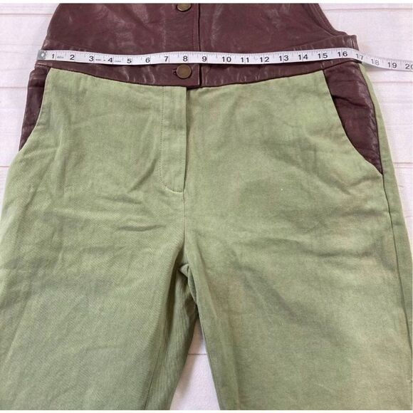 What Goes Around Comes Around Womens Green Tempest Straight Leg Overalls Medium - Picture 6 of 14